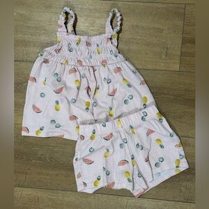 🎀 3/$30 🎀 Carter's 4T Pink Watermelon Pineapple Shorts Set
